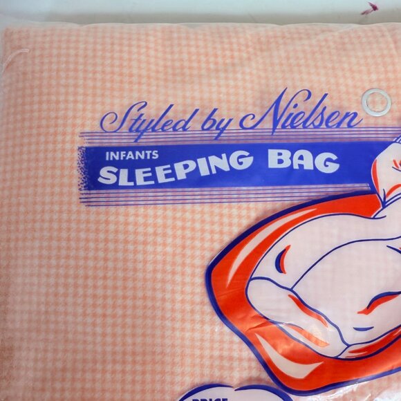 Nielsen Infants Sleep Sack Sleeping Bag VTG 60s Baby Girl Flannel Pink Checkered - Picture 4 of 6